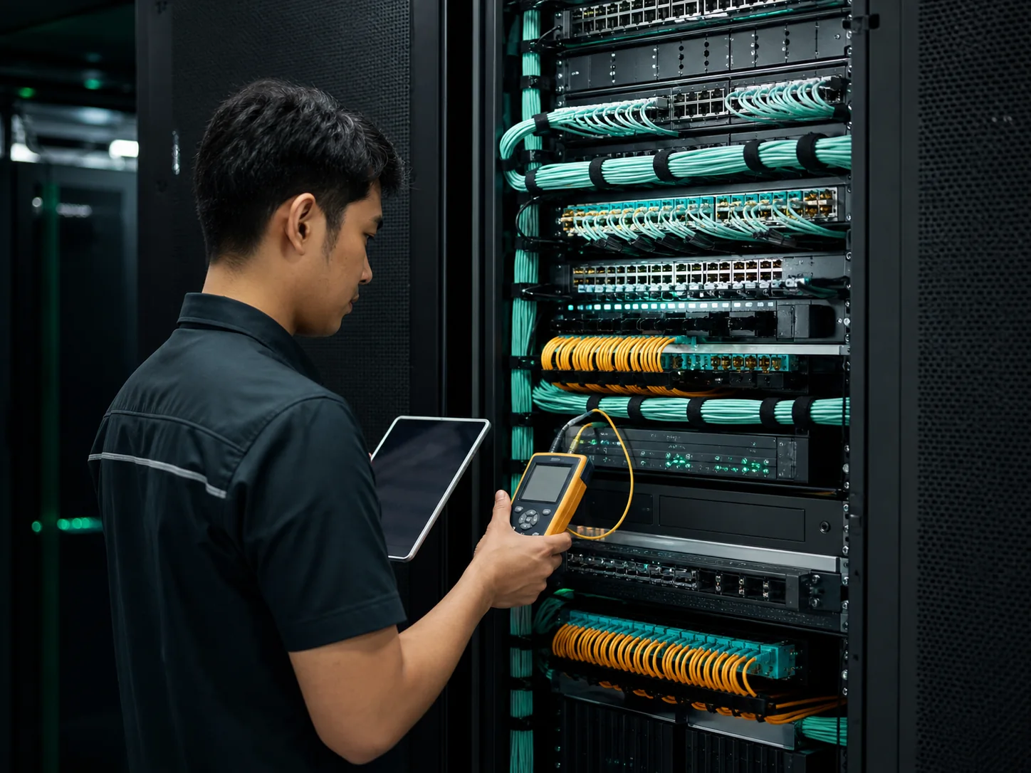ตู้ Network Rack จัดสายเรียบร้อยตามมาตรฐาน